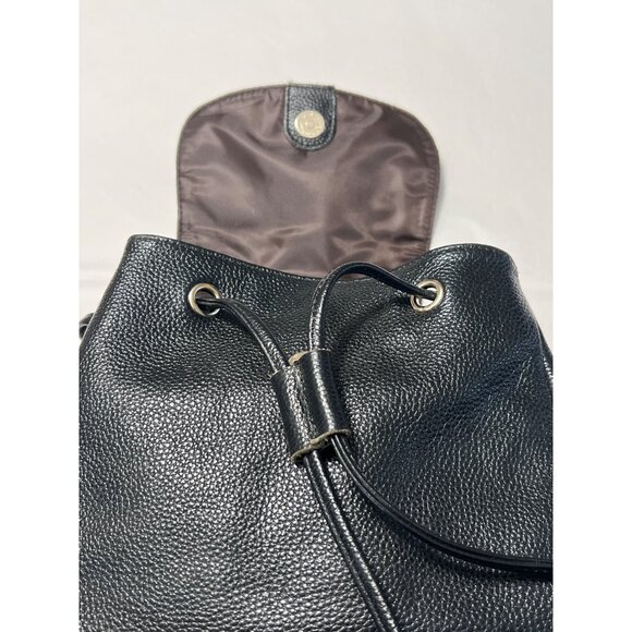 S-Zone Black Pebbled Leather Backpack - Picture 7 of 11